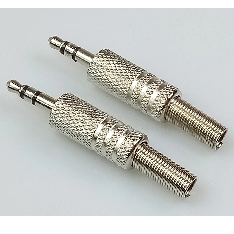 Металлическая стереогарнитура штекер 3 5 мм с пружинным аудио разъемом 1/8 &quot 50