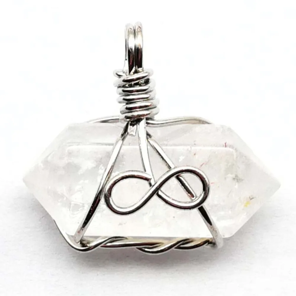 Новый натуральный обернутый белый титановый кристалл кулон агатес druzy кварцевый