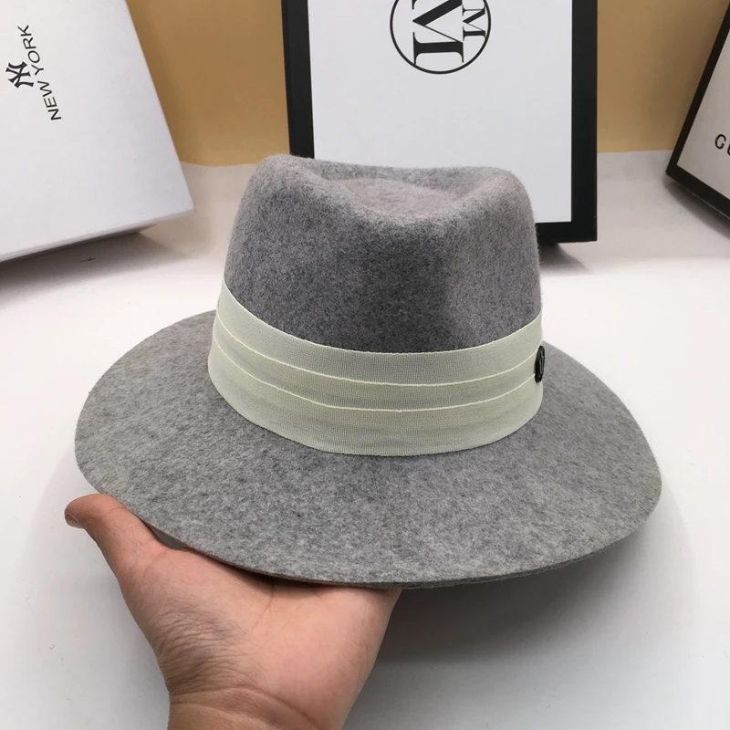 Шляпы для мужчин и женщин Зимняя шерстяная шапка Sir Crown cap Персиковое сердце серый