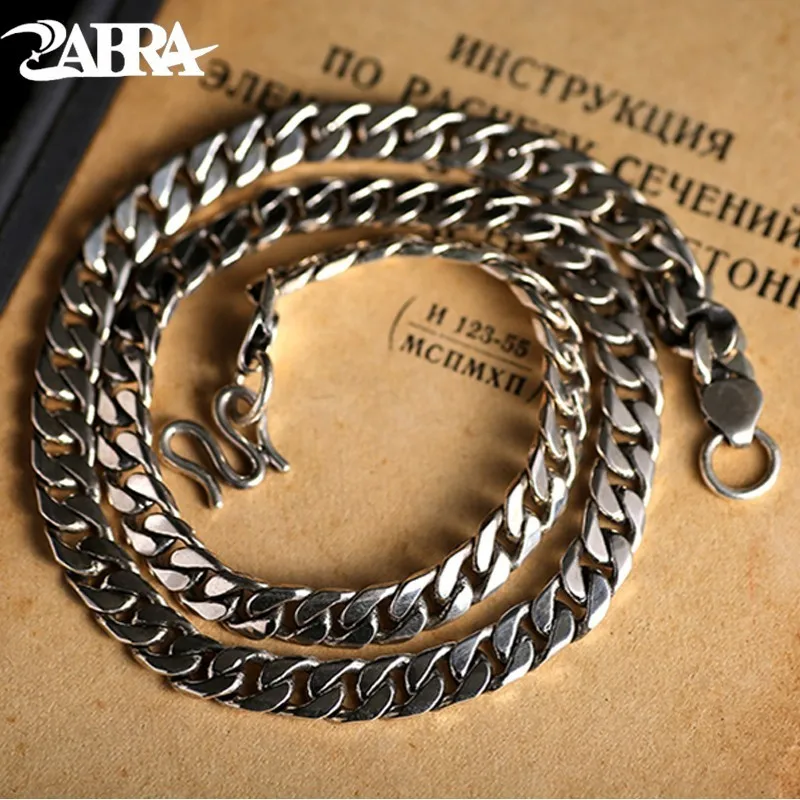 

Мужская цепь с лошадью ZABRA, винтажное ожерелье из стерлингового серебра 925 пробы 7,5 мм и 55 см в стиле стимпанк, байкерское ювелирное изделие
