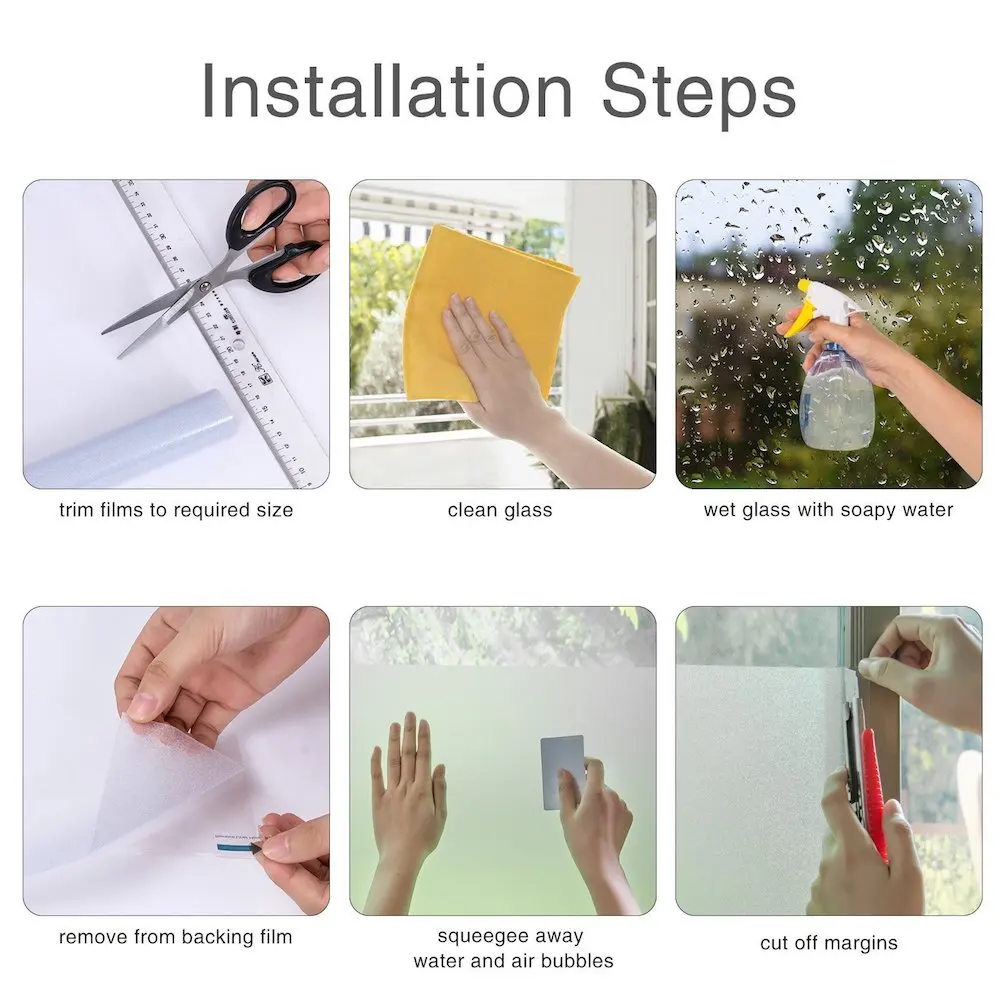 Fancy-fix PVC Waterproof window film No Glue Static sticker Decorative bathroom privacy protection Glass Sticker50/60*200 |