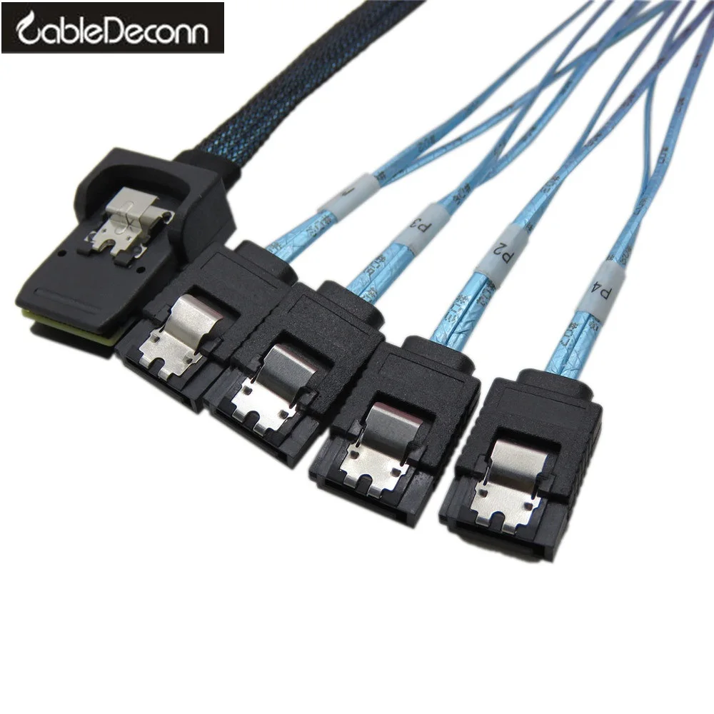 Mini SAS 4i 36P SFF 8087 до 4 SATA 7P Обратный кабель с защелкой 100 см|sata sata|sata to satasata |