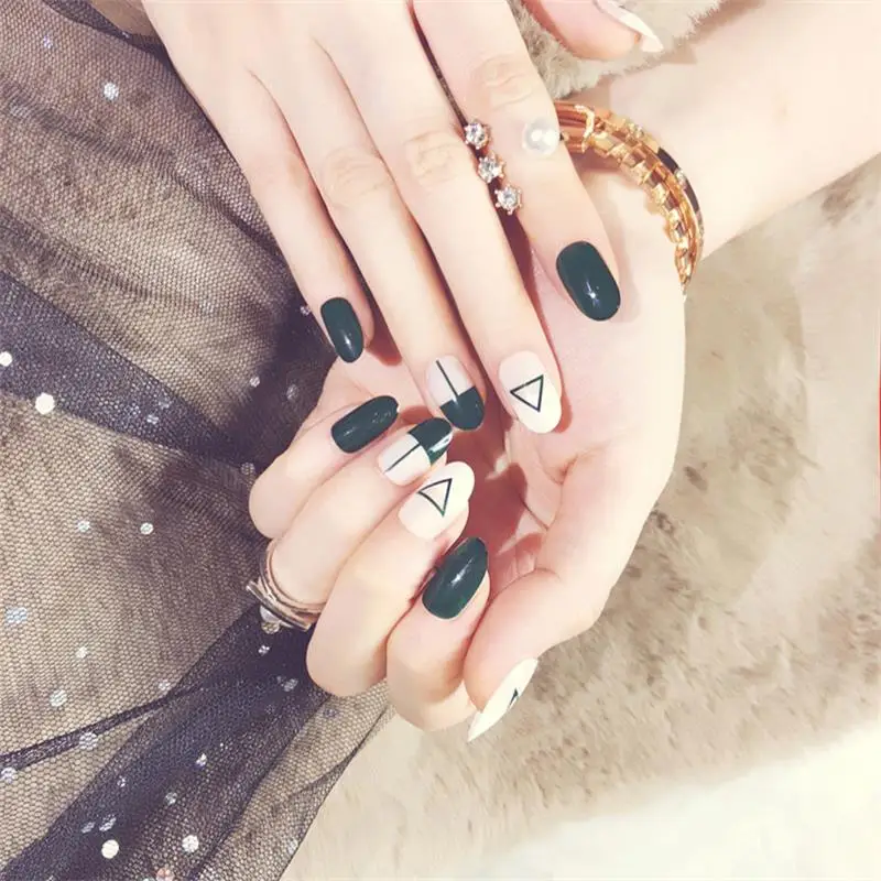 24 шт Круглые Искусственные украшения для ногтей с клеем стикер летние