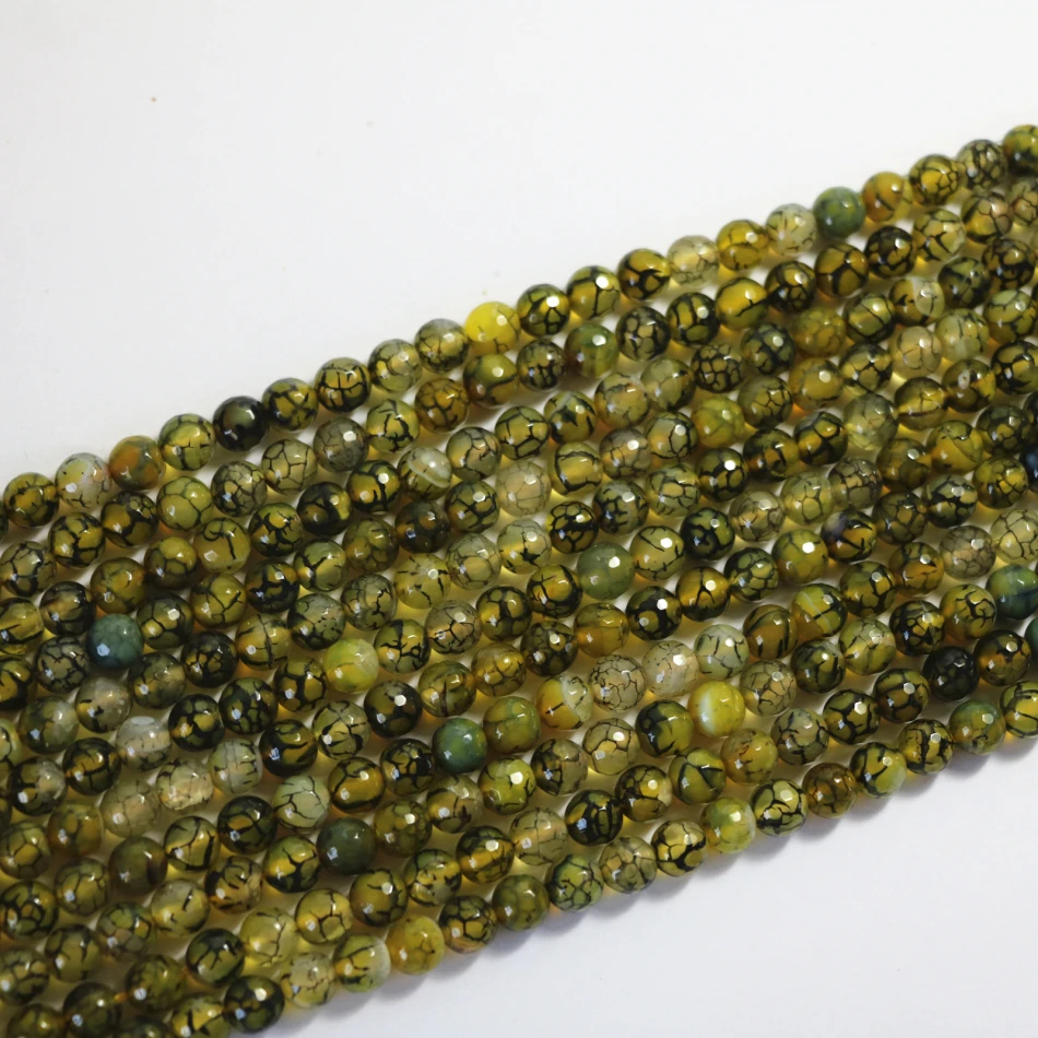 Ограненные круглые бусины с желтым драконом россыпью 6 мм 8 10 12 A11 | Украшения и