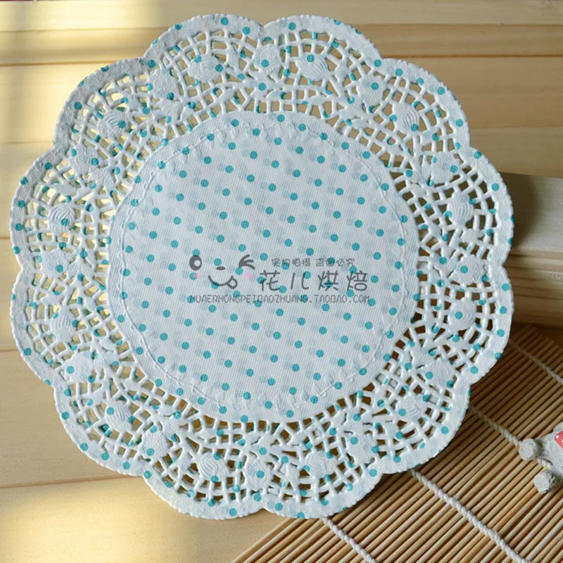 10 5 &quotдюймовый синий горошек бумага doilies doyleys салфетки ремесло для свадьбы посуда