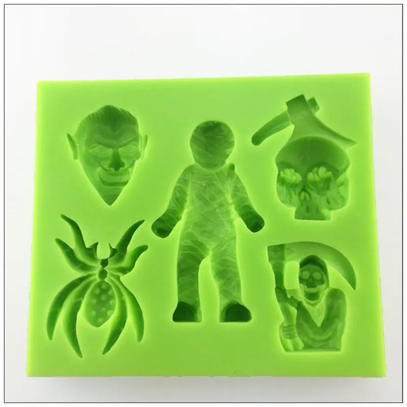New Arrival Halloween Mummy Spider Design Silicone Mold for Party Cake Fondant Decoration Tools Baking | Дом и сад