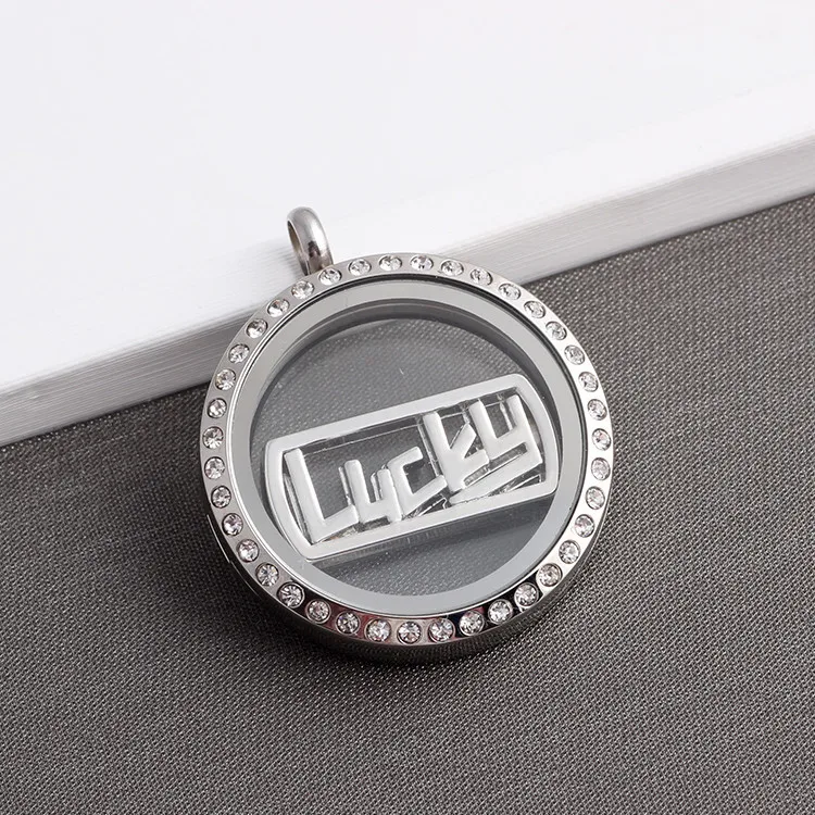 Плавающий медальон 20 шт./лот подвески золотые и серебряные тарелки на удачу кулон