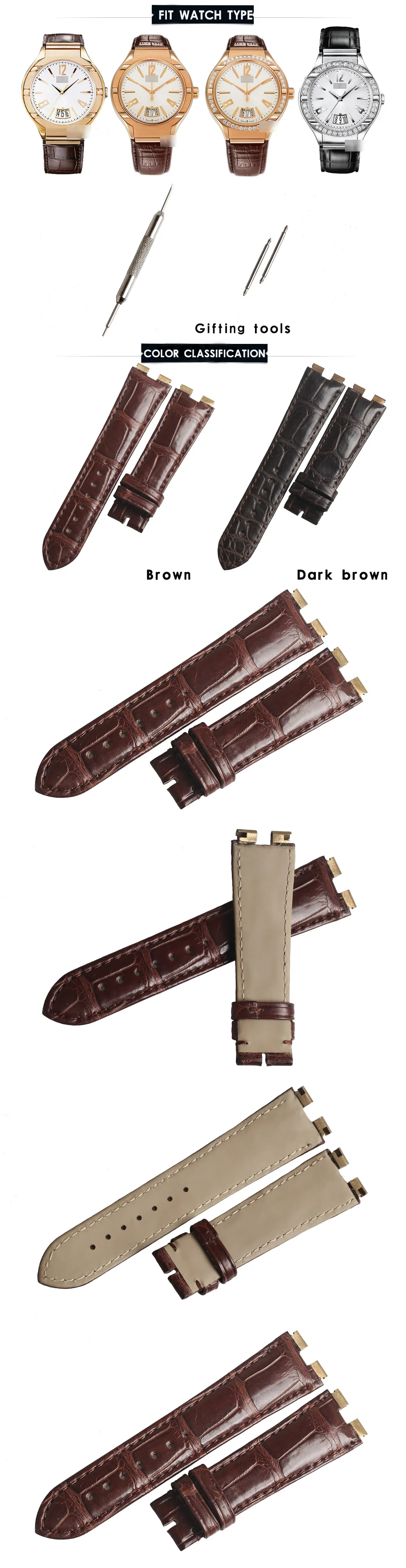 WENTULA Ремешки для наручных часов PIAGET G0A31159 Polo кожа аллигатора/крокодиловая кожа