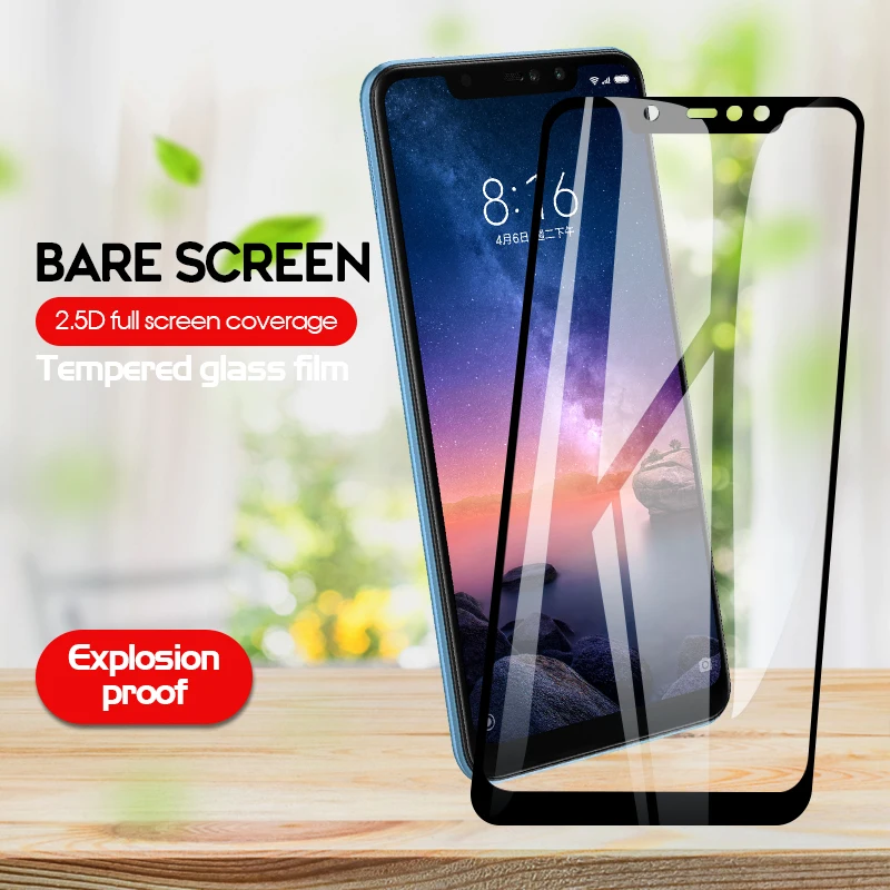 9H полное покрытие закаленное стекло для Xiaomi Redmi Note 5 6 Pro 7 S2 Защитная пленка экрана