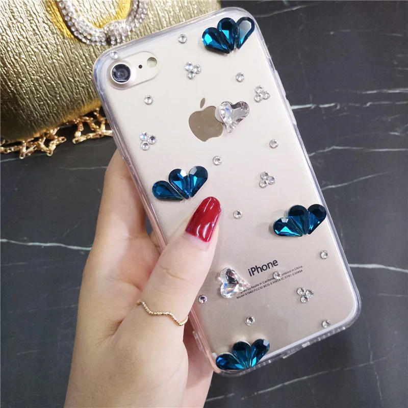 Шикарный милый чехол для телефона с 3D камнями и стразами Huawei P8 P9 P10 P20 P30 PLUS LiTE Mate10 20