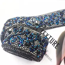 Темно синий драгоценный камень кружевная отделка горячее