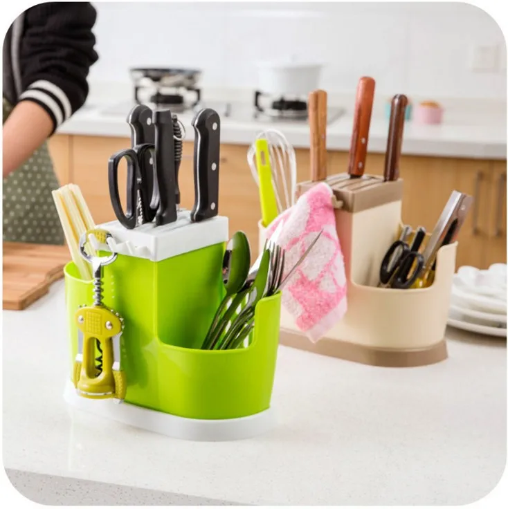 Кухонные стеллажи многофункциональная посуда стойка для ножей Асфальтовая