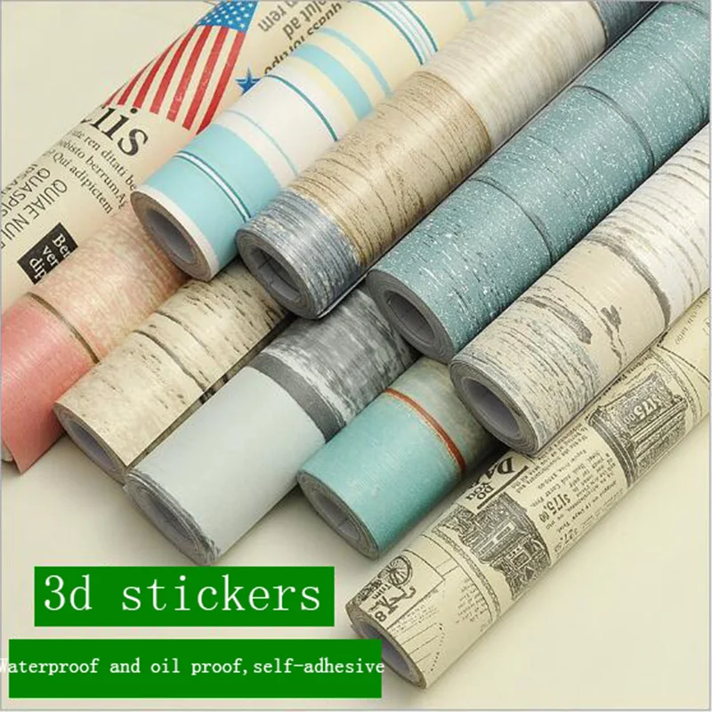 3m waterproof vinyl wall stickers self adhesive wallpaper roll furniture decorative film kitchen cabinet wardrobe sticker free global shipping