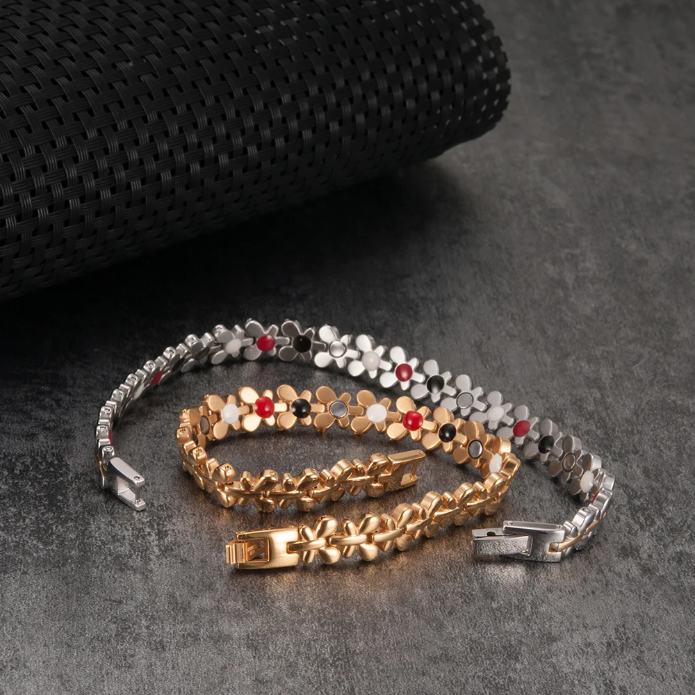 Магнитный браслет Vinterly для мужчин и женщин стальной с золотой магнитной цепочкой