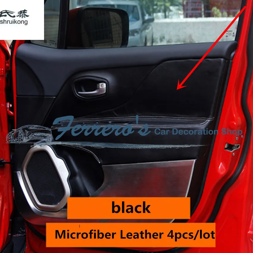 4 шт./лот для 2015 2016 2017 JEEP Renegade кожаные автомобильные аксессуары из микрофибры