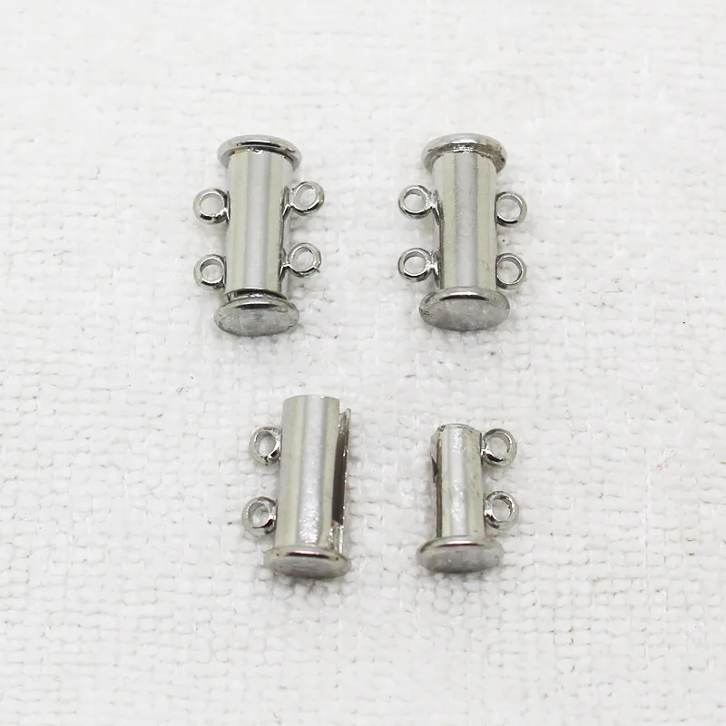 

7x14mm Silver Plated 2 Rows Strong Magnetic Clasps,Beads For DIY Jewelry making ,We provide mixed wholesale for all items!