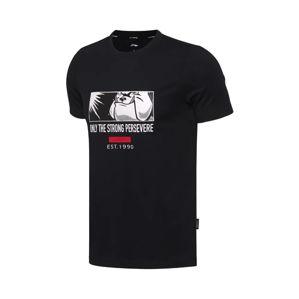Li Ning мужской спортивный трикотаж 63% хлопок 37% полиэстеровый Обычный Fit Tee
