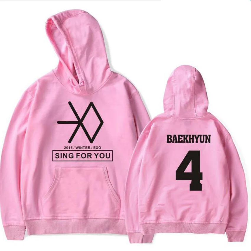 Корейский KPOP EXO SING для вас альбом Kar Sehun Xiumin Baekhyun Tao Chanyeol с длинным рукавом Розовая
