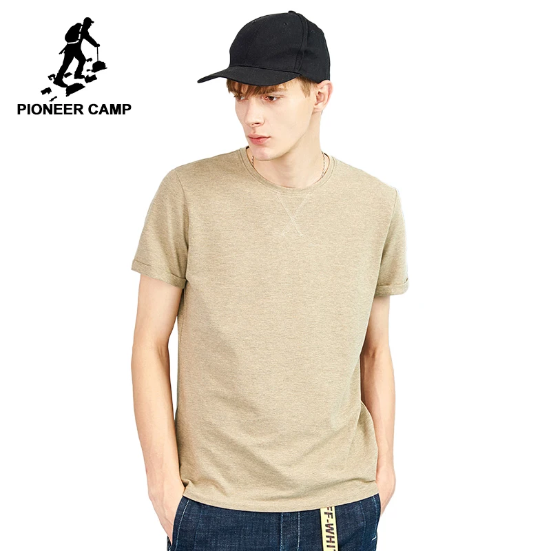Мужская футболка Pioneer Camp летняя Однотонная из мягкого дымчатого материала