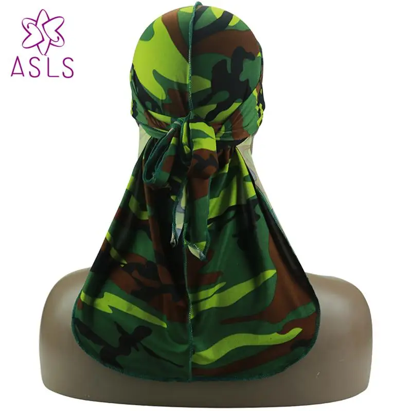 Light green Новая шелковистая камуфляжная дураг 360540720 волны удлиненный хвост и широкие ремни для мужчин строчка снаружи Камуфляжный принт дураг - Цвет: Light green