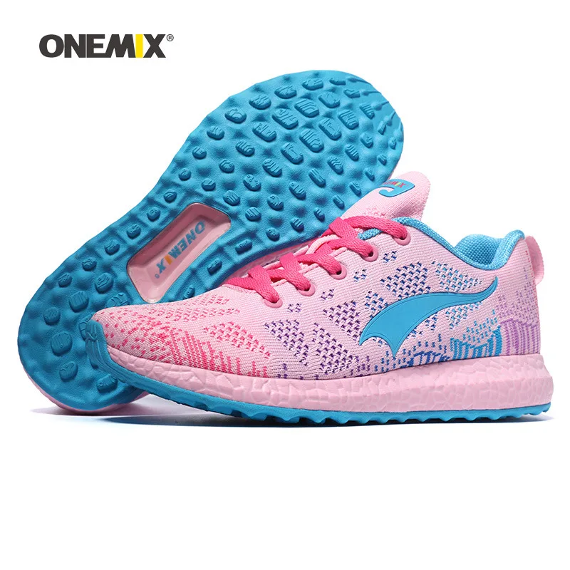 Pink Beauty DIY WM ONEMIX, мужские кроссовки для женщин, сетчатые трикотажные кроссовки, дизайнерские тренды, теннисные, спортивные, уличные, дорожные, Прогулочные кроссовки - Цвет: Pink Beauty DIY WM