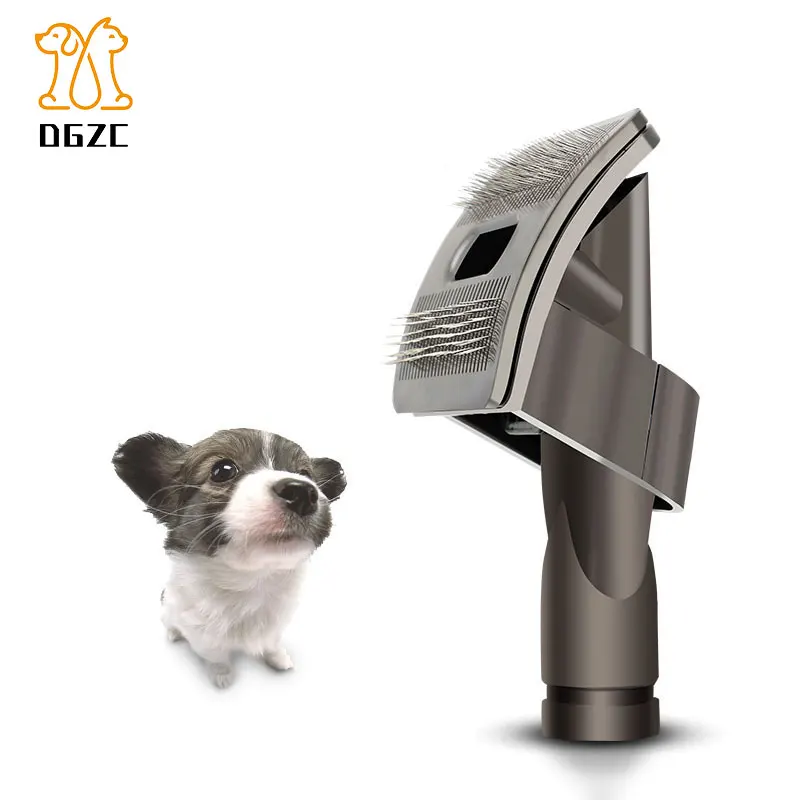 Инструмент для домашних животных, щетка для жениха, для Dyson, жениха, собаки, вакуумная щетка для груминга, сменная, подходит для средних или длинных собак - Цвет: Серый
