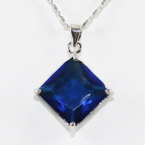 Wan 4 цвета тонкий синий кристалл кулон Ожерелья | Украшения и аксессуары