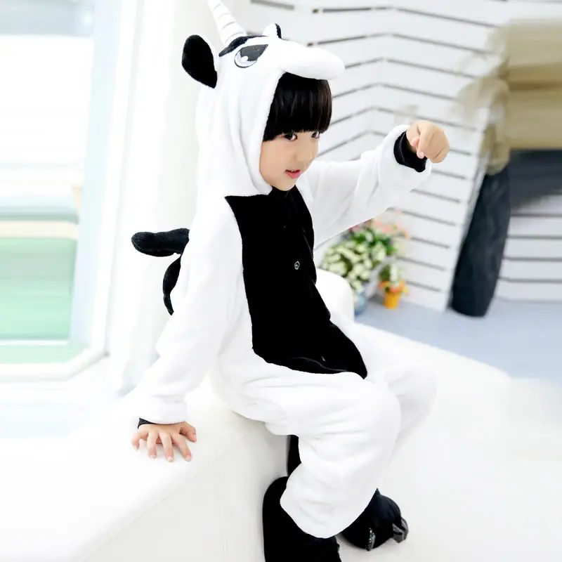 Милые пижамы с единорогом для девочек теплая Домашняя одежда на осень и зиму