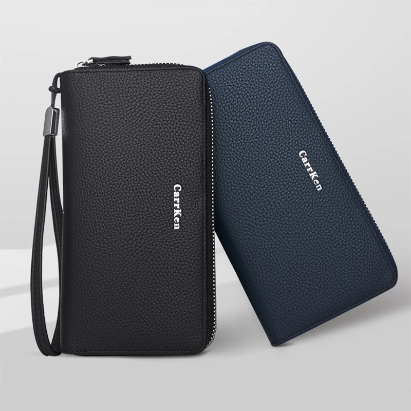 Мужские сумки личи шаблон Длинная молния многофункциональная органная ручная