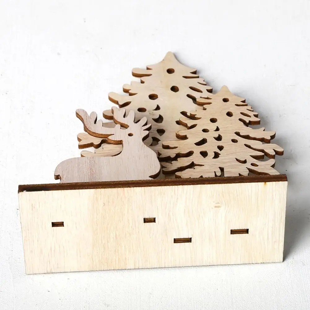 Деревянные Рождественские елки лося креативные рождественские украшения для