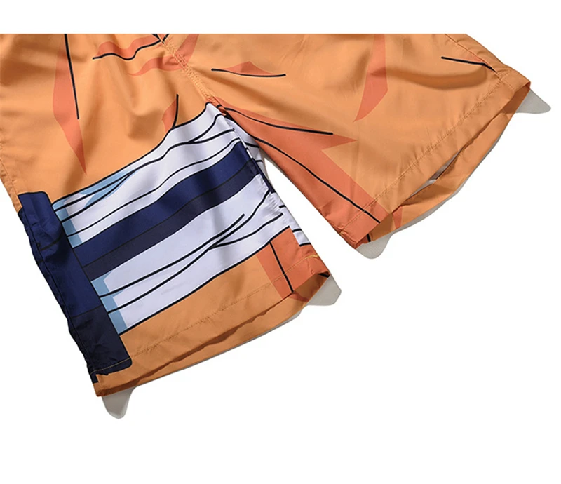 Dragon Ball NARUTO Quick Dry Swimming Shorts For Men Anime Swimwear Man Summer Bathing Beach Wear Surf Boxer Brie Swim Trunks