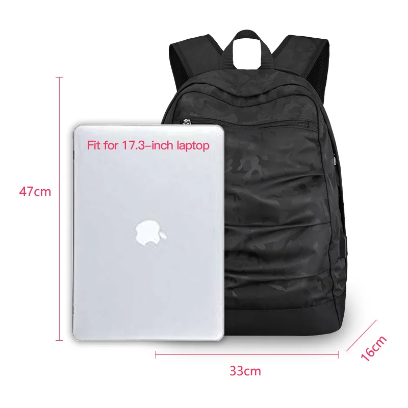HKBackpack usb ladekabel для мужчин Mochila камуфляжная черная Большая вместительная сумка