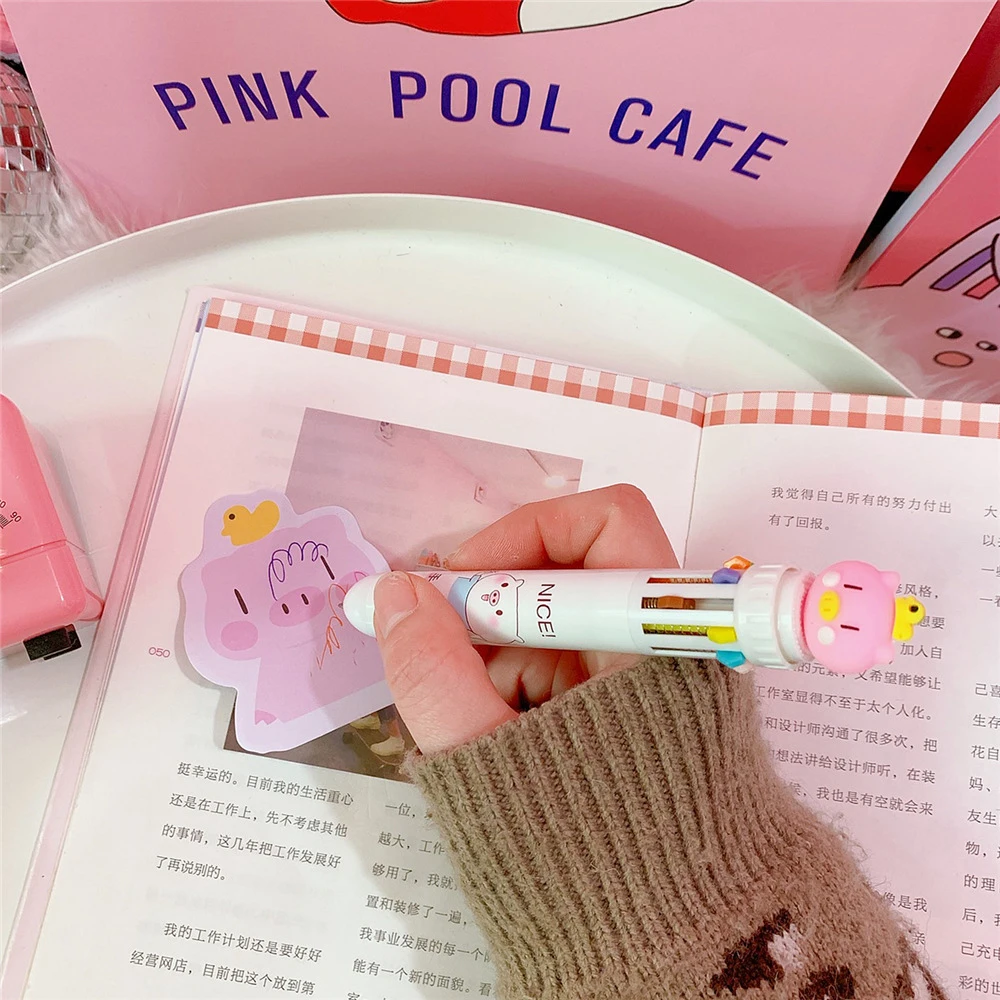 1 шт. Корейская Милая Канцелярия ручка мультфильм 10 цветов Шариковая Kawaii школьные