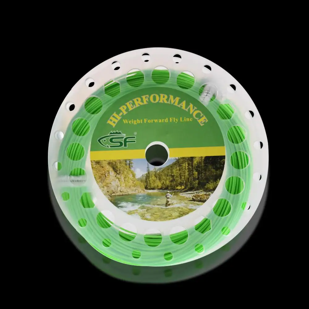 SF 6 wt WF6F 100 футов Весенняя зеленая рыболовная леска Вес вперед плавающие две