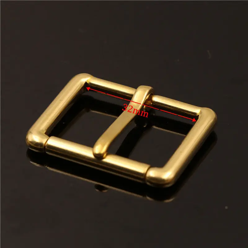inner width 32mm Латунная металлическая пятка, пряжка, Концевая планка, роликовая пряжка, прямоугольная одинарная шпилька для кожаной сумки, ремень, 4 размера - Цвет: inner width 32mm