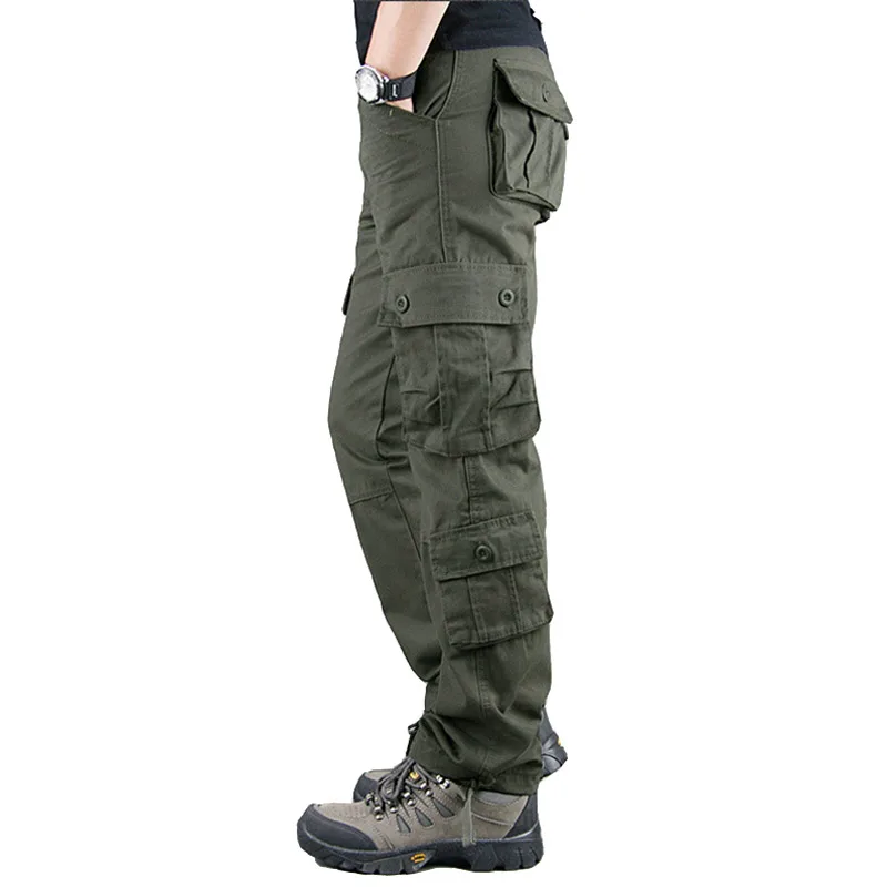 2022 Spring Mens Cargo Pants Khaki Military Men Trousers Casual Cotton Tactical Pants Men Big Size Army Pantalon Militaire Homme