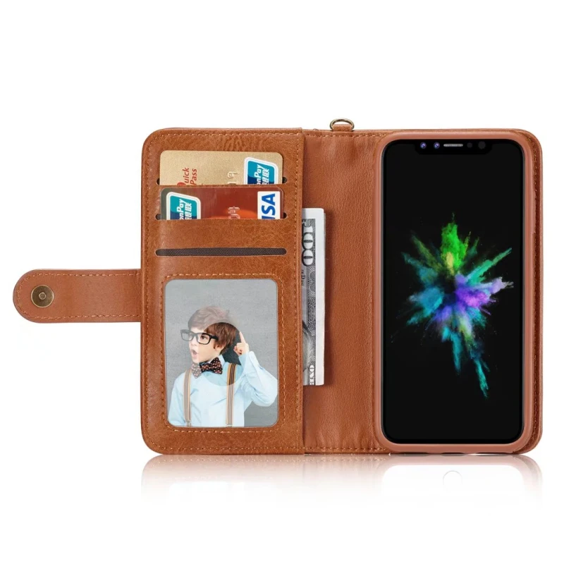 Роскошный кожаный чехол для iPhone 11 Pro Max Многофункциональные Чехлы бумажники X XR XS 6