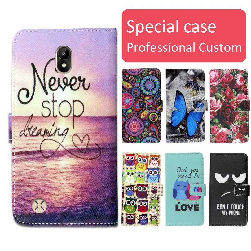 Чехол-книжка для DEXP Ixion ES550 кожа с мультяшным принтом отделением карт чехол-книжка