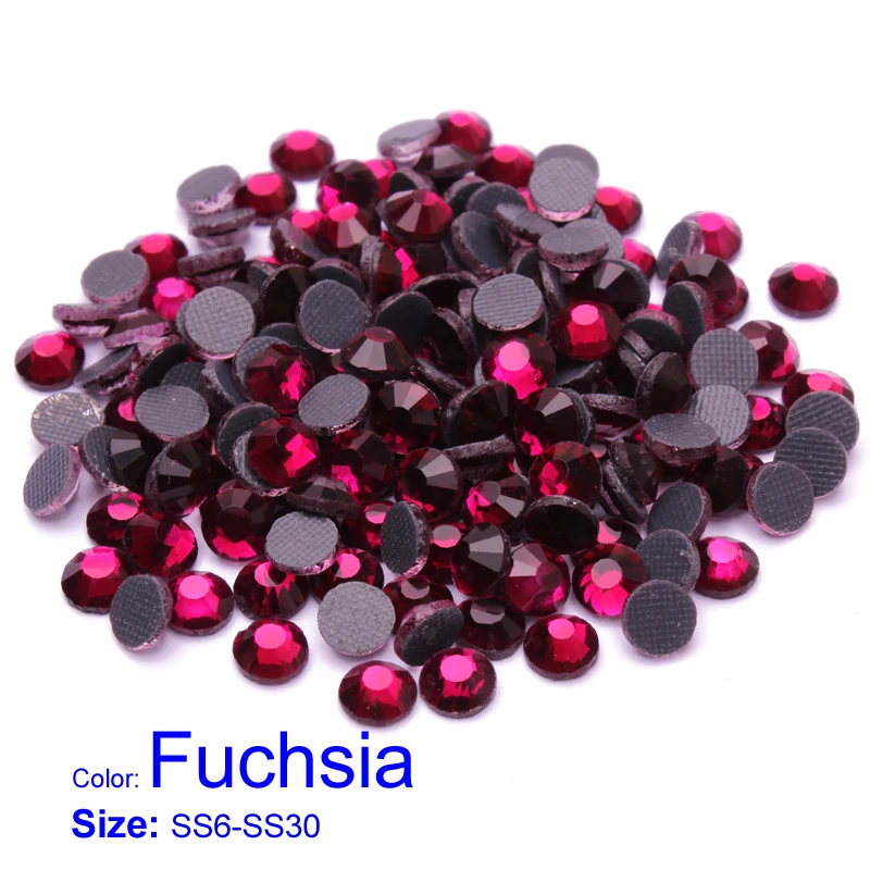 17 color for you Mix size Hotfix Rhinestone Fuchsia Glass stones SS6-SS30 free shipping | Дом и сад