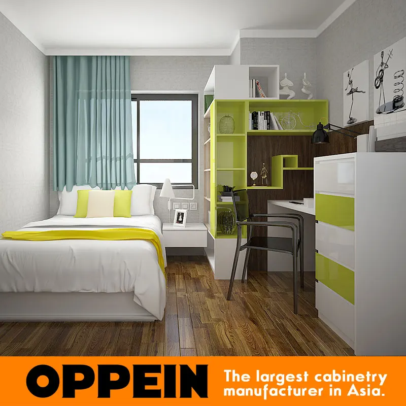 China bedroom furniture Oppein Modern Fresh Green High Gloss Lacquer Home Furniture/ kitchen /bedroom 