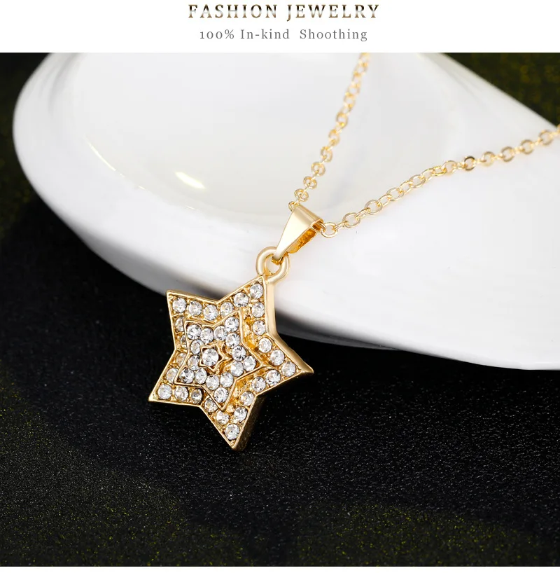 HC Fashion Star Pendant Girl's Jewelry Sets Hot Baby Necklace Cute Crystal Bling Children's Day Gift Kid Kids T | Украшения и