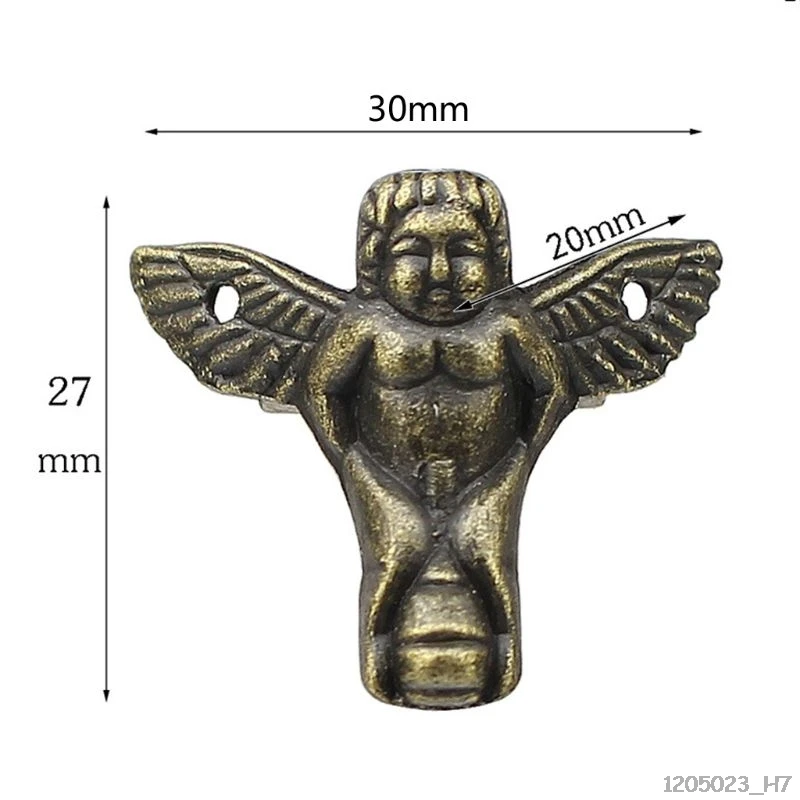 4 шт. старинный Бронзовый Ангел Подарочная коробка деревянный ящик Угловой