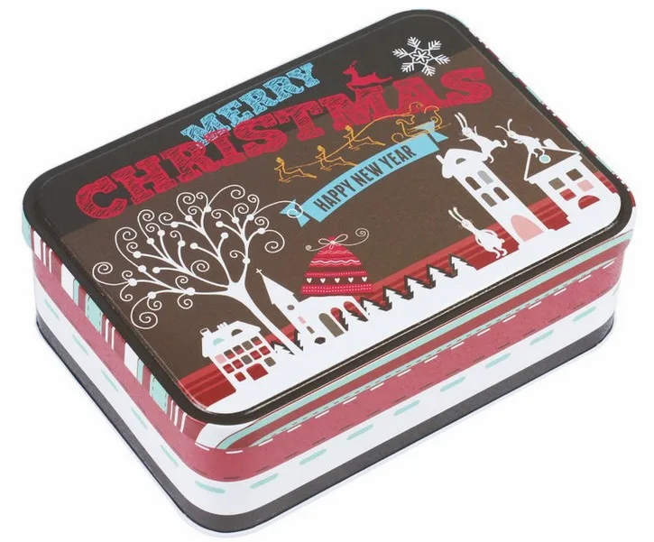 New Arrival 186X133X63mm Christmas style candy jewelry storage metal box conatiner case gift | Дом и сад