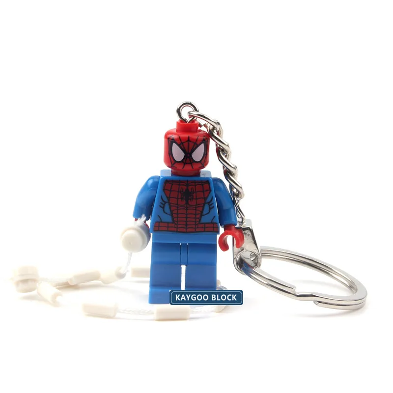 Одиночная Marvel DC классический супер герой фильм фигурка брелок Капитан Америка Бэтмен человек паук Строительные блоки Халк