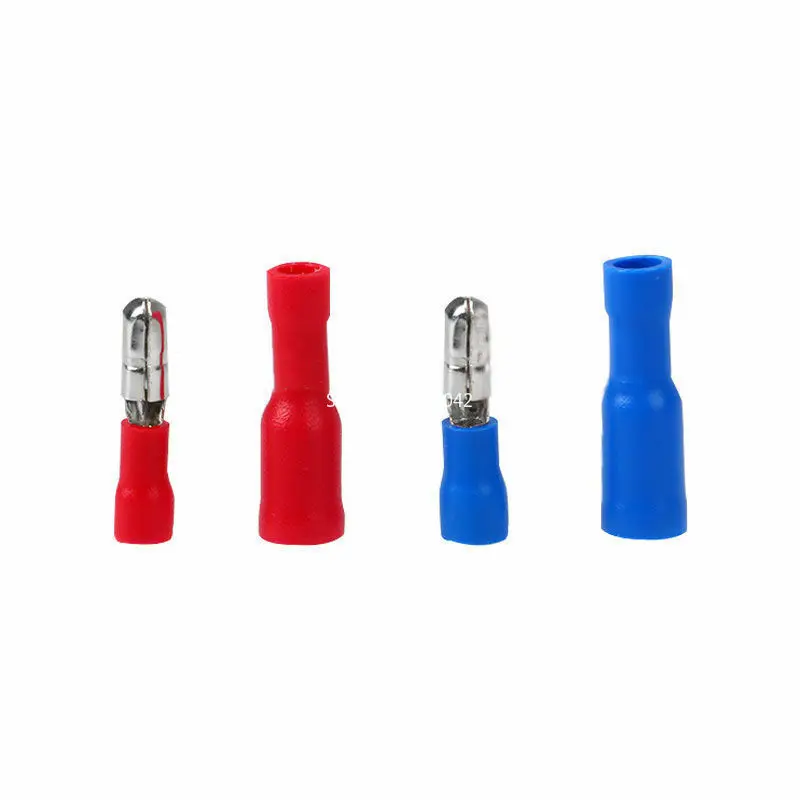 25 пар, красные, синие, мужские, женские, цилиндрические, изолированные соединители, обжимные клеммы, кабельная вилка, фотообои