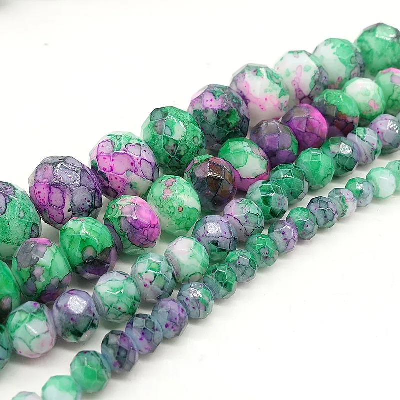 Оптовая продажа цветные граненые бусины-разделители из хрустального стекла с