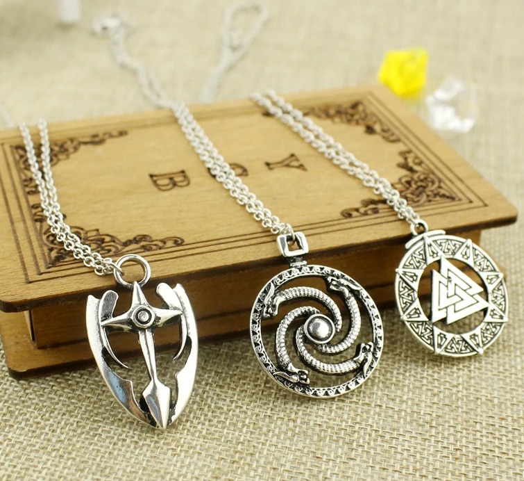 Винтаж славянские Норвегия Valknut языческий амулет кулон ожерелье скандинавский