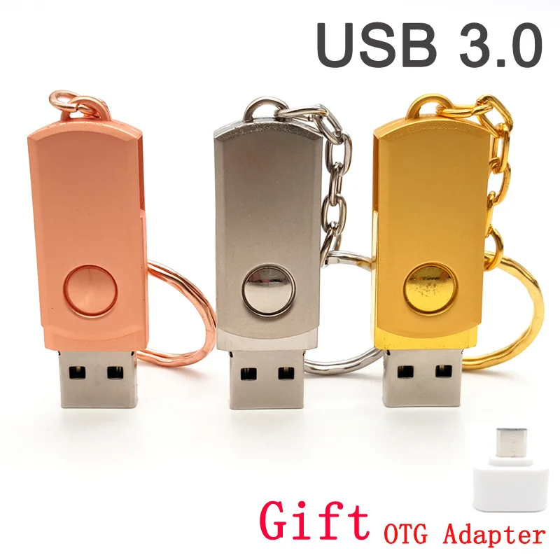 Бесплатная OTG адаптер USB 3 0 флешки Горячая продажа металлические поворотные 4G 8G 16G