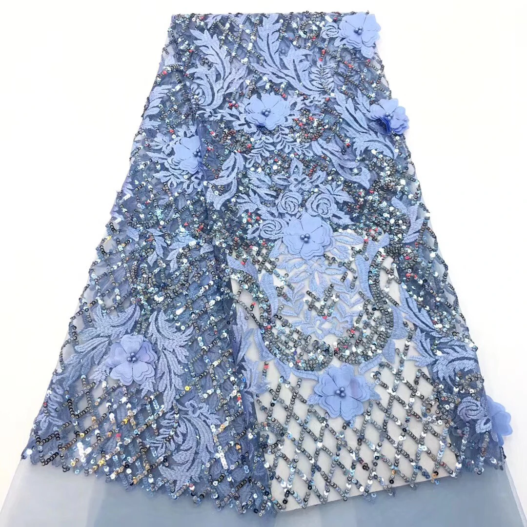 3D аппликация африканская кружевная ткань бисером кружевное платье индийского