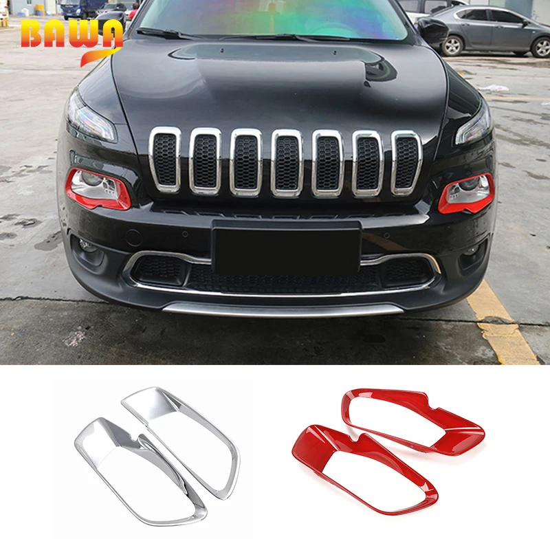 

Автомобильные наклейки BAWA, ABS, передняя фара, декоративная накладка для Jeep Cherokee 2014-2016, автомобильные внешние аксессуары